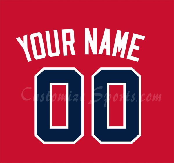 Baseball Atlanta Braves Customized Number Kit for 2019-2023 Red Alternate Jersey