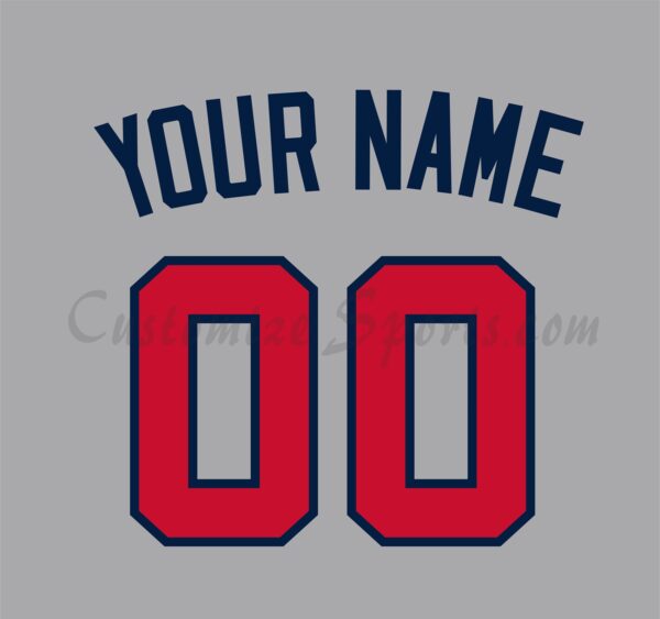 Baseball Atlanta Braves Customized Number Kit for 2019-2023 Road Jersey