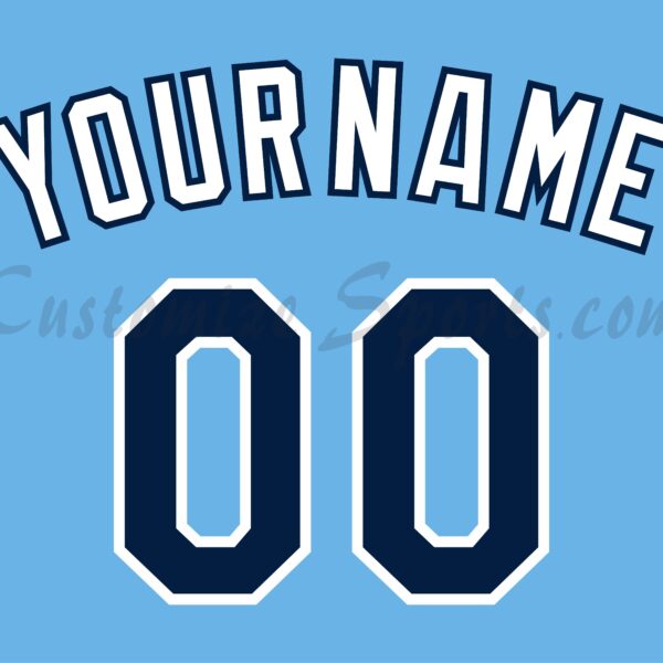 Baseball Tampa Bay Rays Customized Number Kit for 2022-Present Alternate Columbia Blue Jersey
