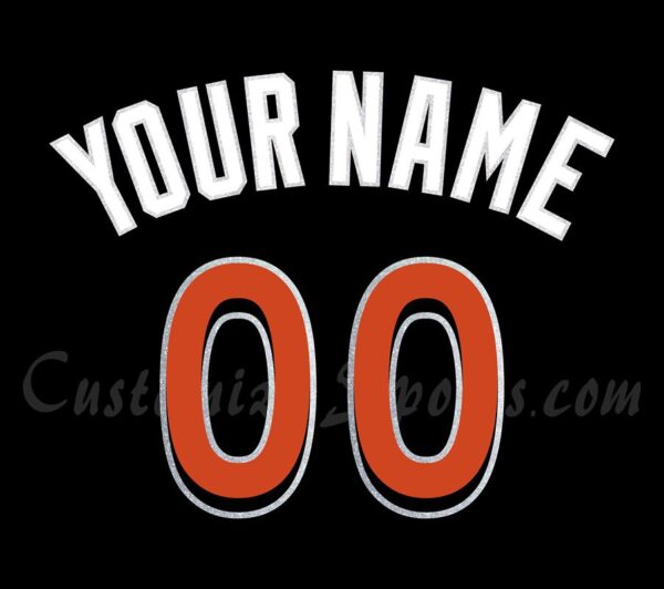 Baseball Miami Marlins Customized Number Kit For 2016-2018 Black Alternate Jersey