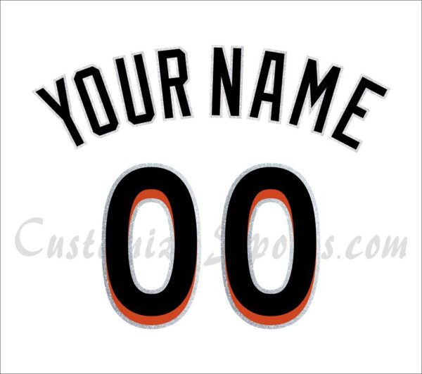 Baseball Miami Marlins Customized Number Kit For 2016-2018 Home Jersey