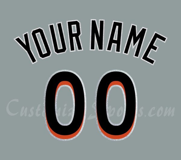 Baseball Miami Marlins Customized Number Kit For 2016-2018 Road Jersey