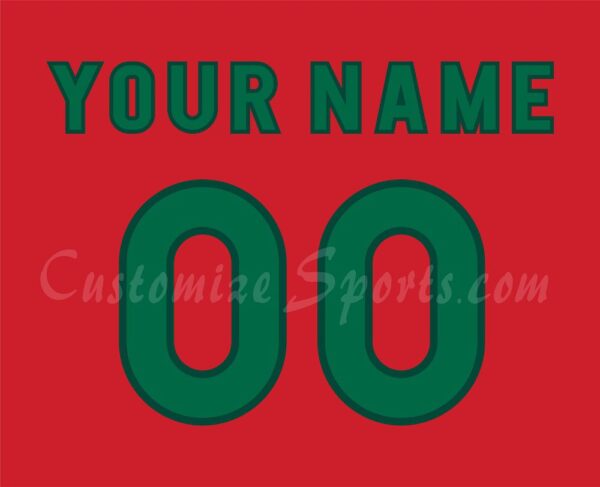 Team Mexico Customized Number Kit for 2023 Red Jersey