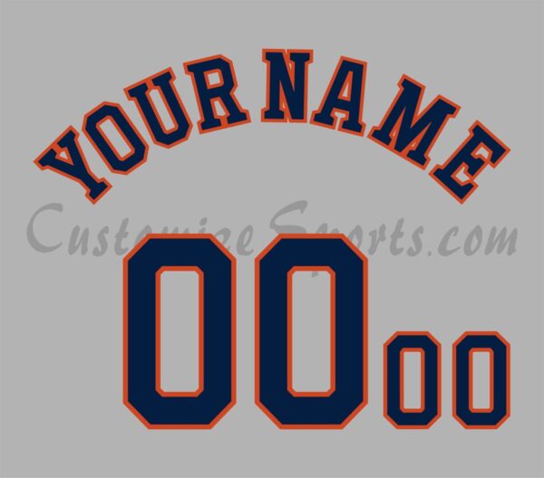 Baseball Houston Astros Customized Number Kit for 2021-Present Road Jersey