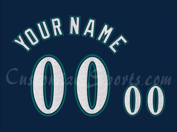 Baseball Seattle Mariners Customized Number Kit For 2024-Present Alternate Jersey