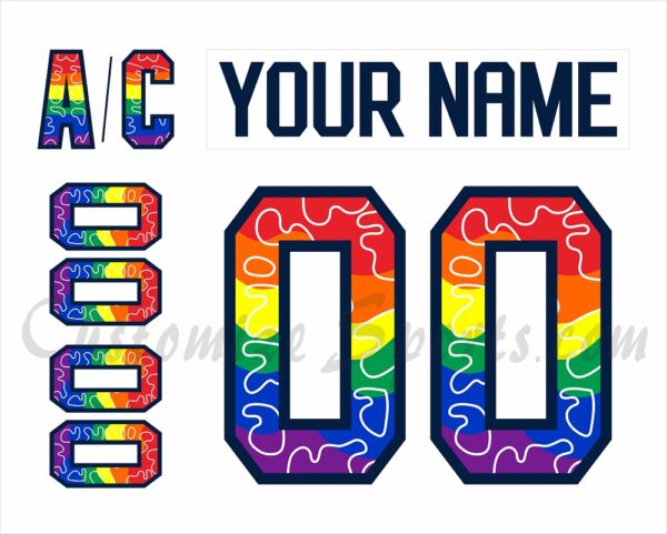 Florida Panthers Customized Number Kit For 2023-2024 Pride Jersey