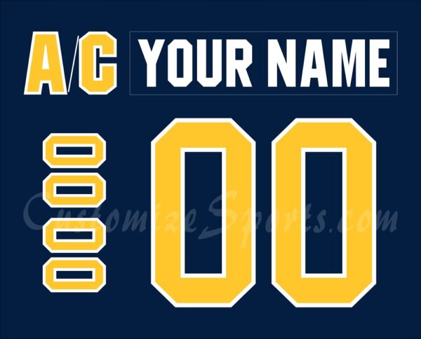 Norfolk Admirals Customized Number Kit for 2022-2023 Away Jersey