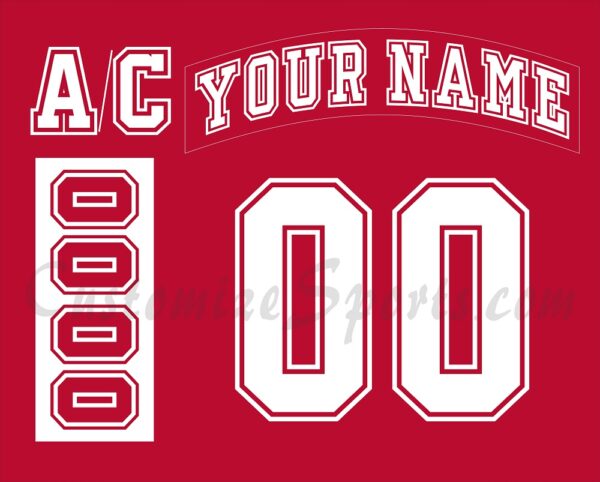 NCAA University of Wisconsin Madison Customized Number Kit for 1996-2000 Away Hockey Jersey