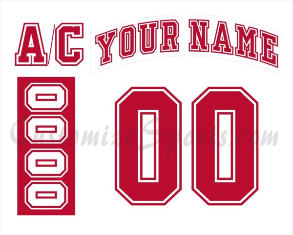 NCAA University of Wisconsin Madison Customized Number Kit for 1996-2000 Home Hockey Jersey