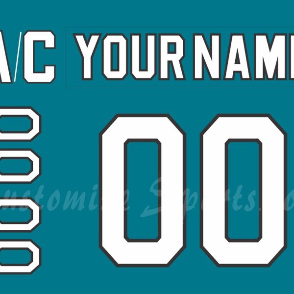San Jose Sharks Customized Number Kit For 1991-1992 Away Jersey