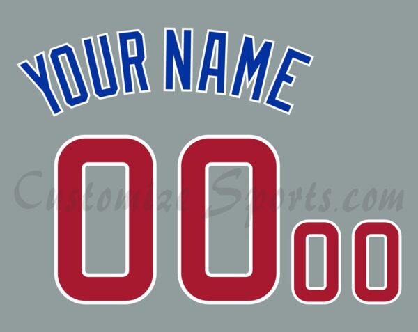 Baseball Chicago Cubs Customized Number Kit for 2025-Present Road Jersey