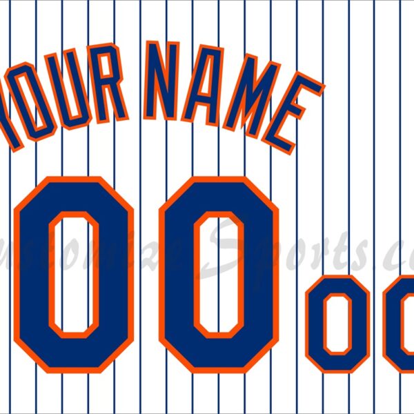 Baseball New York Mets Customized Number Kit for 2025-Present Home Jersey