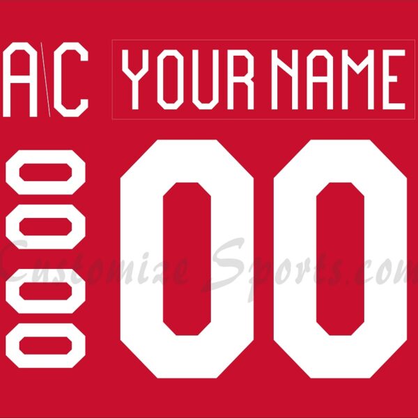 IIHF Team Canada Customized Number Kit for 2025-Present Red Hockey Jersey