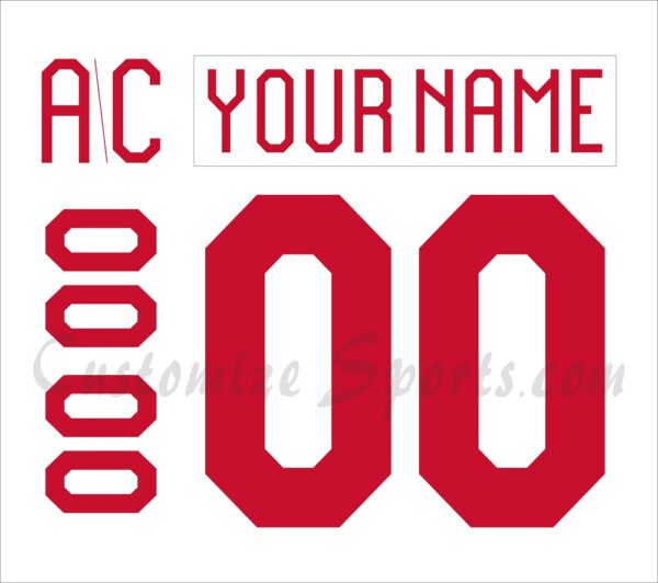 IIHF Team Canada Customized Number Kit for 2025-Present White Hockey Jersey