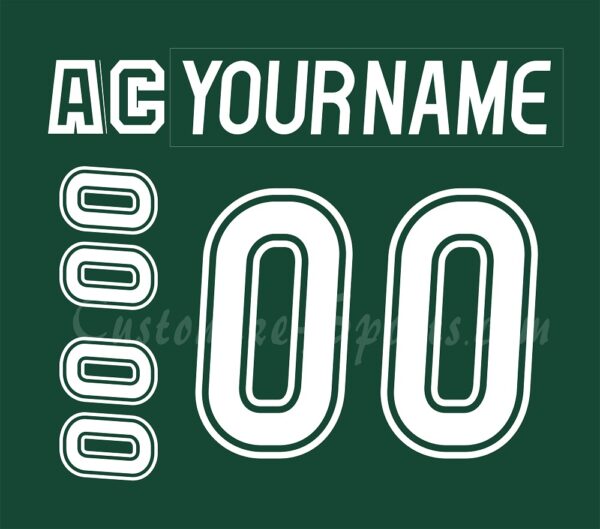 Everett Silvertips Customized Number Kit for 2024-Present Green Jersey