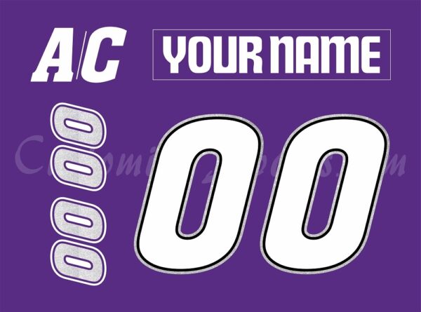 Indianapolis Ice Customized Number Kit For 1997-1999 Purple Jersey