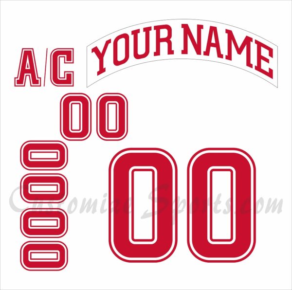 NCAA Miami University Customized Number Kit for 2008-2009 White Hockey Jersey