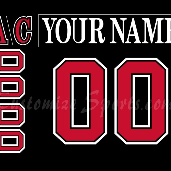 Portland Pirates Customized Number Kit For 1994-1996 Black Jersey