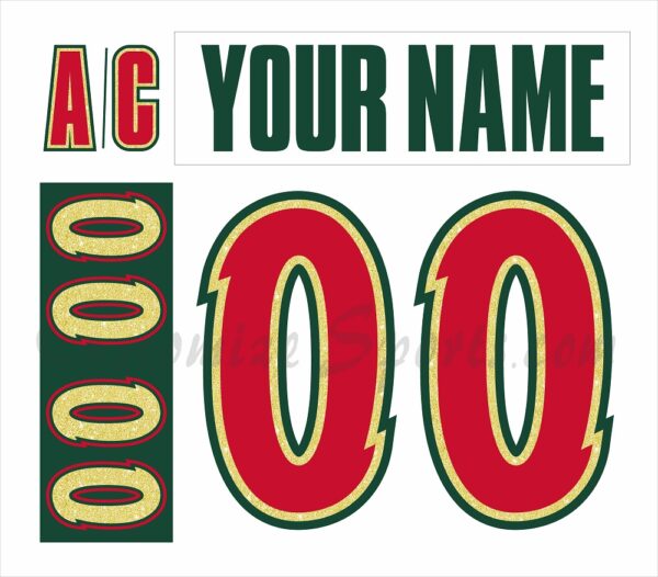 Minnesota Wild Customized Number Kit For 2025-2026 25th Anniversary Jersey