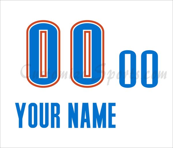 Basketball Oklahoma City Thunder Customized Number Kit for 2014-2015 Alt Jersey