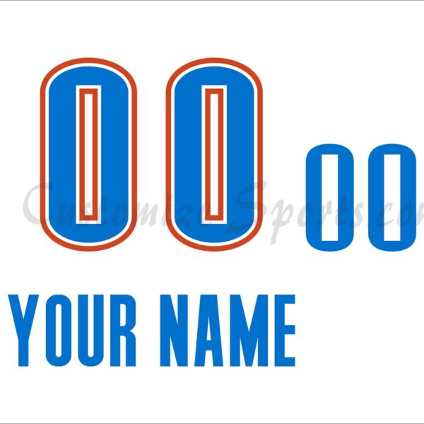 Basketball Oklahoma City Thunder Customized Number Kit for 2014-2015 Alt Jersey