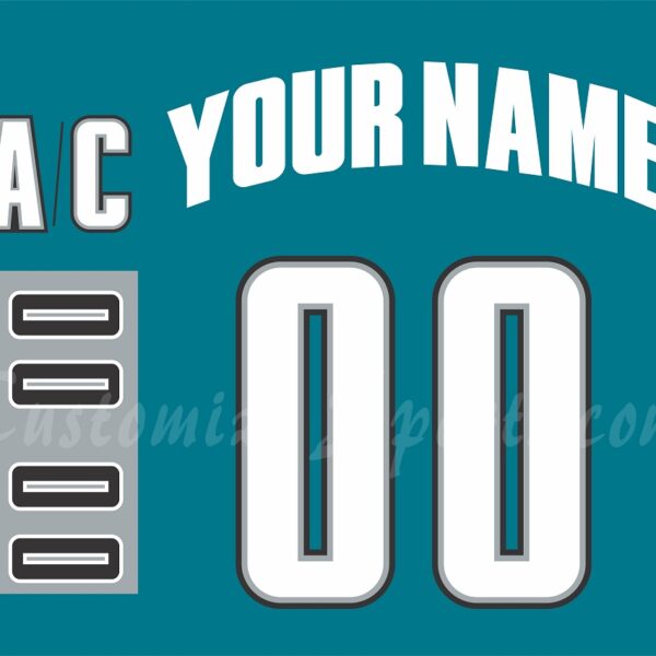 San Jose Sharks Customized Number Kit For 2025-2026 35th Anniversary Jersey